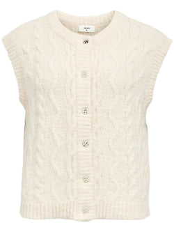 Object Dallas Milo Strik Vest White Sand