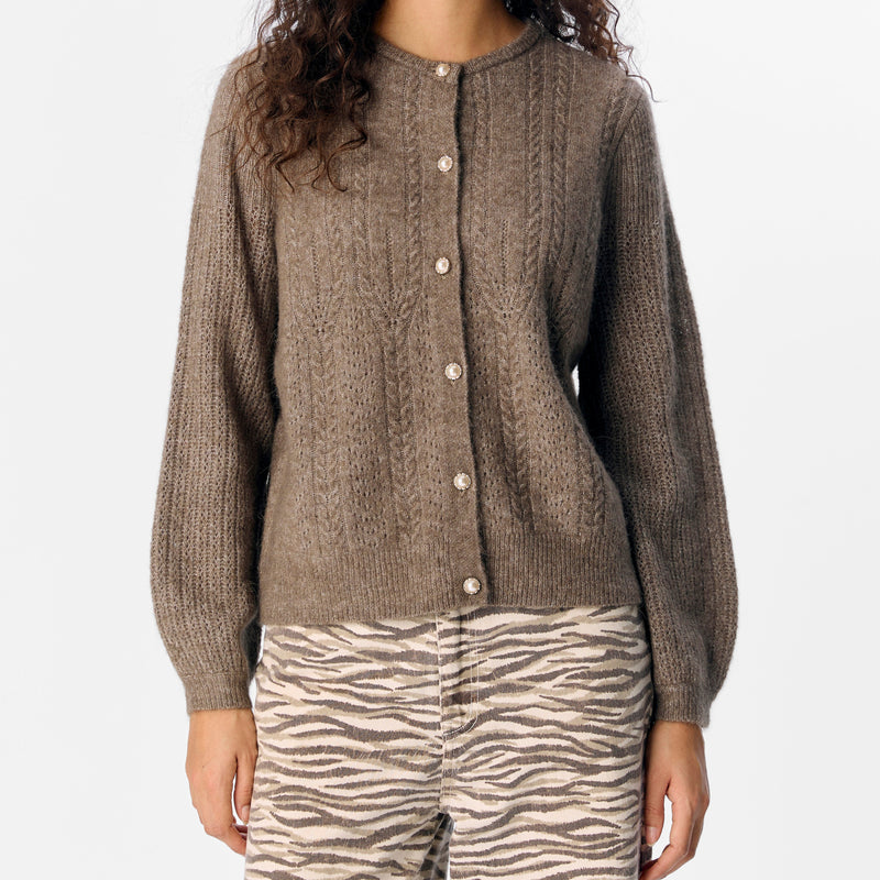 Object Ophelia LS Knit Cardigan Morel