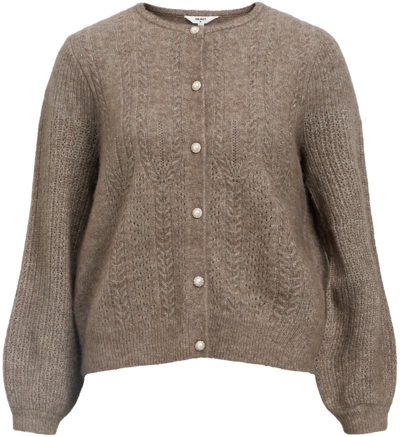 Object Ophelia LS Knit Cardigan Morel