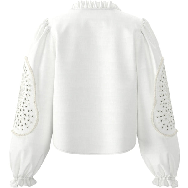 Object Brodera LS Bluse White Sand