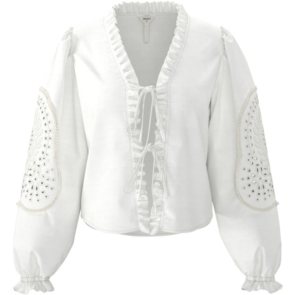Object Brodera LS Bluse White Sand