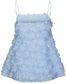 Kenli Flower Top Light Blue&nbsp; fra Neo Noir, blå blomster top