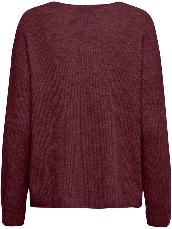 Only Camilla V-Neck LS Pullover Port Royale Melange