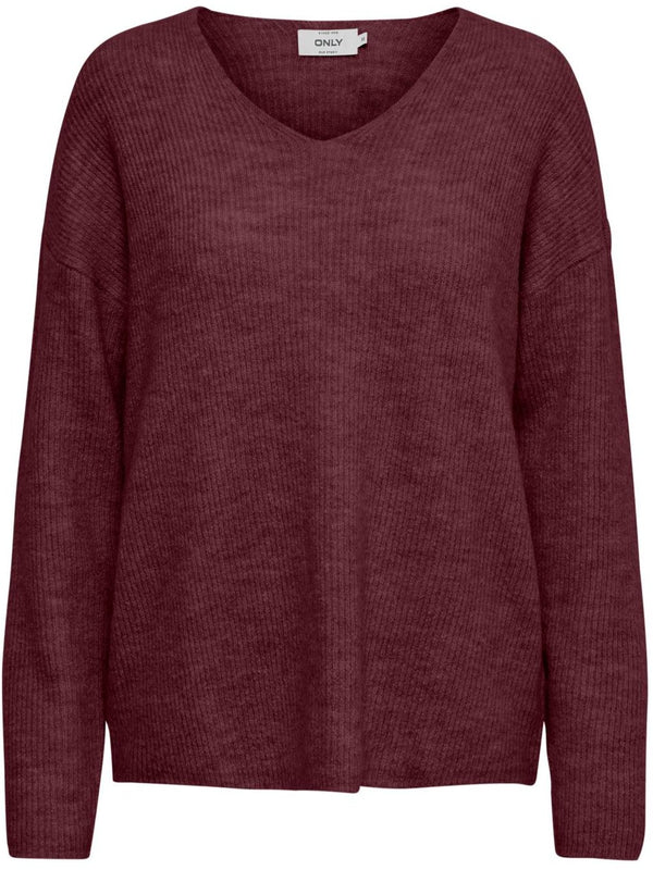 Only Camilla V-Neck LS Pullover Port Royale Melange