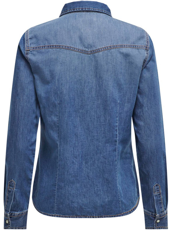 Only Alexa LS Denim Skjorte Medium Blue Denim