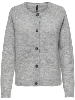 Only Allison LS O-Neck Cardigan Light Grey Melange