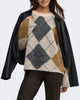 Only Noeme LS Pattern O-Neck Strik Oatmeal Argyle
