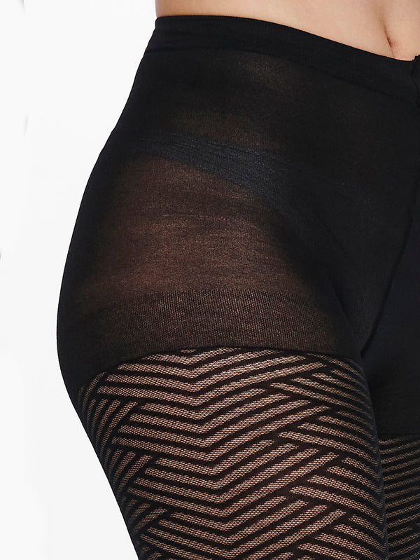 Only Lea Herringbone Tights Black