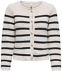 Only Laura Life LS O-Neck Cardigan Cloud Dancer/Black Stripes