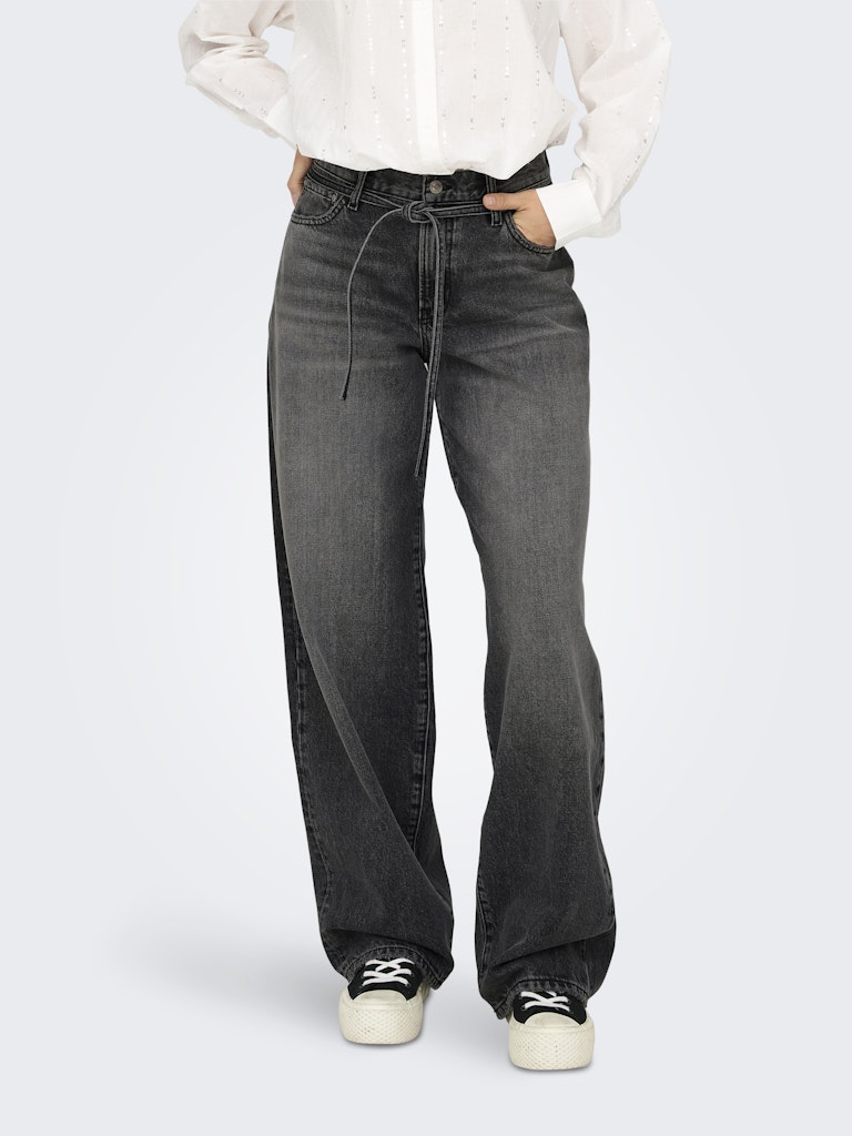 Only Gianna MW Straight Jeans Washed Black