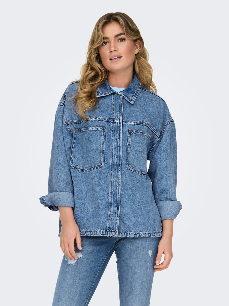 Only Emmie LS Skjorte Light Blue Denim