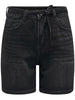 Only Gianna MW Belted Shorts Washed Black