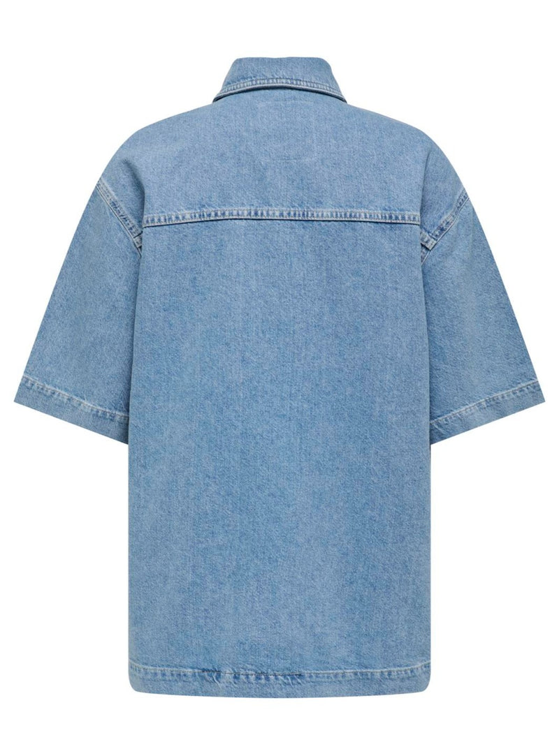 Only Sophie Oversize S/S Skjorte Light Blue Denim