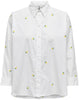 Only New Lina Grace LS Emb Skjorte Bright White Lemon