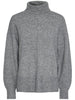 Pieces Malou LS Rollneck Knit Bluse Medium Grey Melange