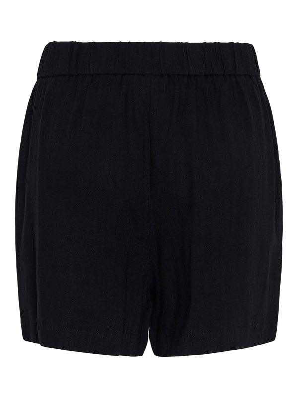 Pieces Vinsty HW Linen Shorts Black