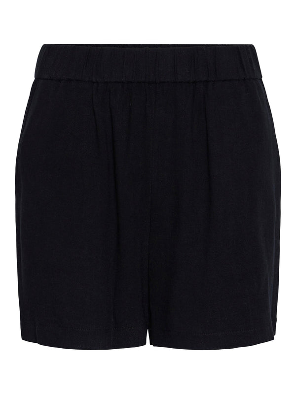 Pieces Vinsty HW Linen Shorts Black