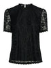 Pieces Olline SS Lace Bluse Black