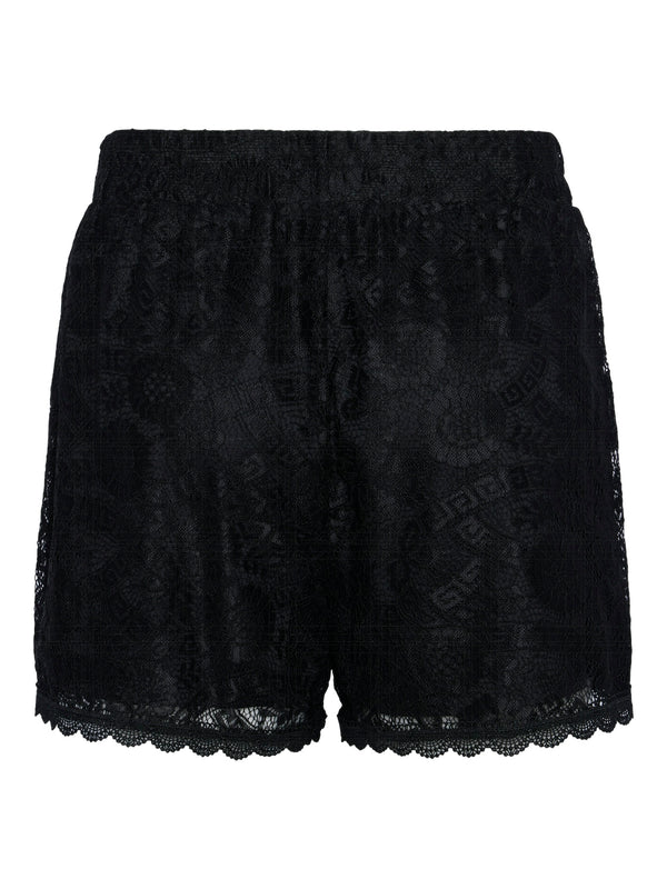 Pieces Olline MW Lace Shorts Black