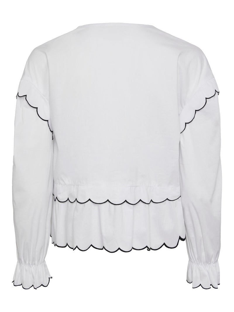 Pieces Luna LS Top Bright White