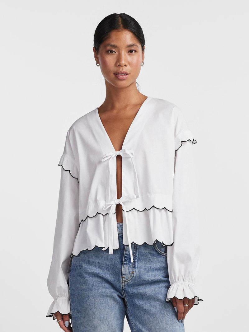 Pieces Luna LS Top Bright White