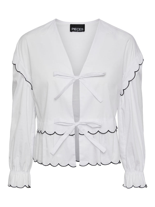 Pieces Luna LS Top Bright White