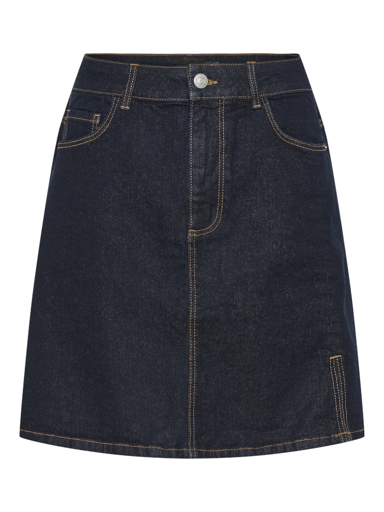 Pieces Juna HW Short Denimnederdel Dark Blue Denim