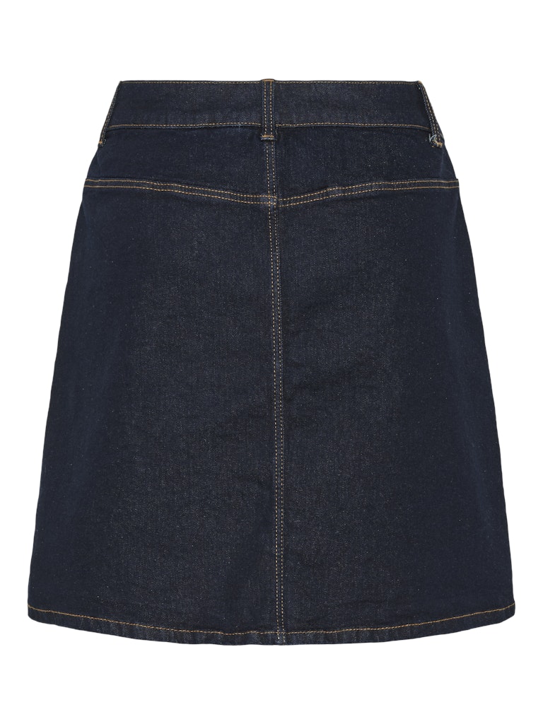 Pieces Juna HW Short Denimnederdel Dark Blue Denim