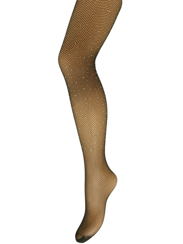 Pieces Claire Fishnet Glitter Tights Black