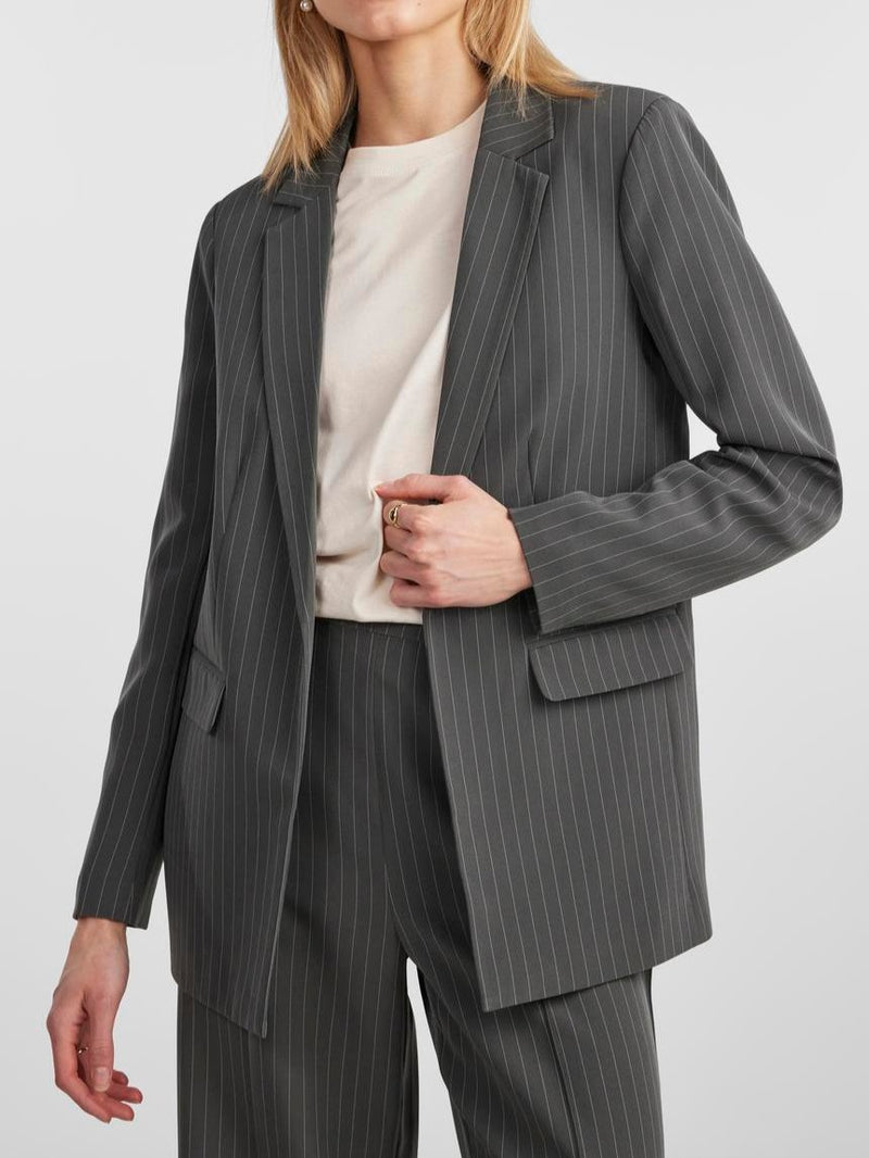 Pieces Bozzy LS Loose Striped Blazer Magnet/Pinstripe