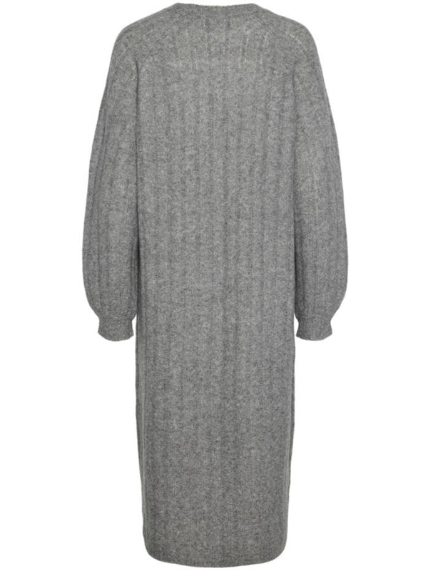 Pieces Maggy LS Strikkjole Medium Grey Melange