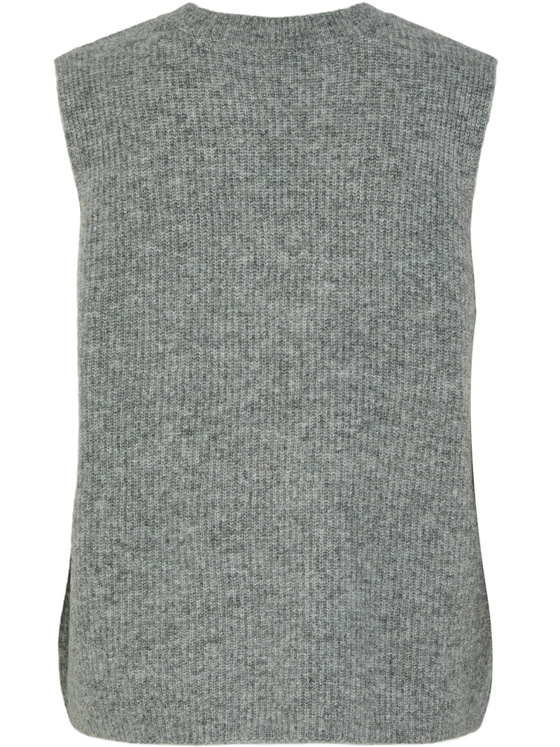 Pieces Silly SL Tie Vest Medium Grey Melange