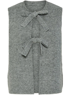 Pieces Silly SL Tie Vest Medium Grey Melange