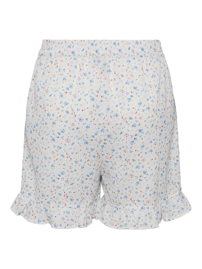 Pieces Mille Frill Shorts Bright White