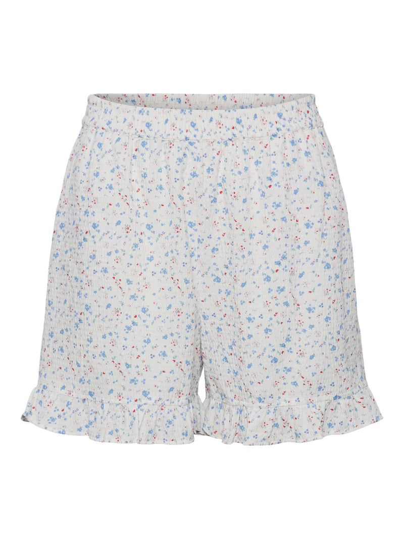 Pieces Mille Frill Shorts Bright White