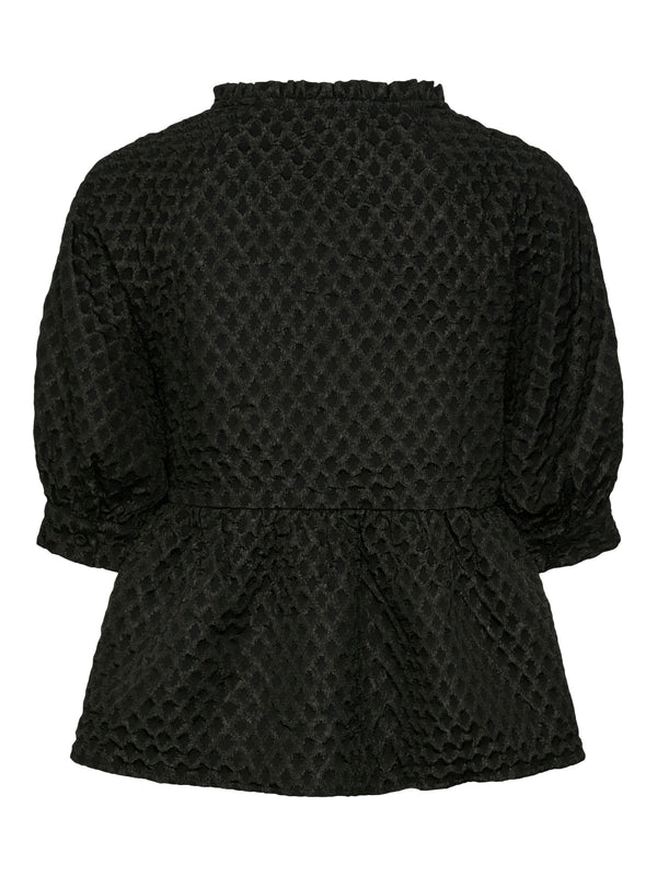 Pieces Lis 2/4 V-neck Bluse Black