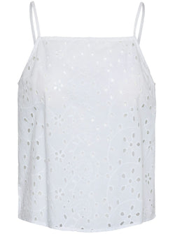 Pieces Wendy Broderie Anglaise Srap Top Bright White