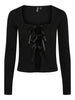 Pieces Bonnie LS Square Neck Bluse Black