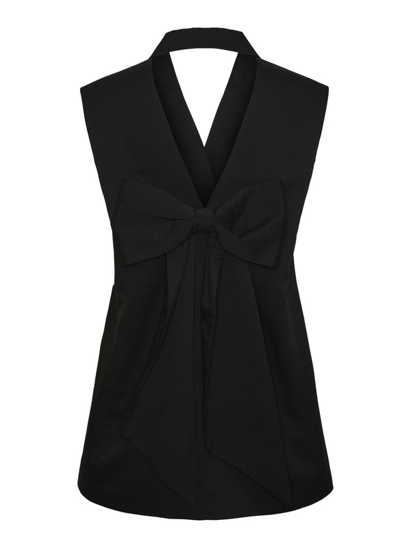 Pieces Bow SL Tailored Short Kjole Black (Forudbestilling lev. Midt Maj)