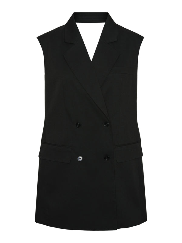 Pieces Bow SL Tailored Short Kjole Black (Forudbestilling lev. april)