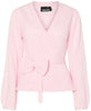 Pieces Fleur LS V-Neck Knit Cardigan Pink Tulle