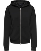 Only Naomi LS Two Way Zip Hoodie Black, sort zip hoodie