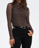 Only Erica Mesh LS Top Coffee Bean/Black Heart NO26