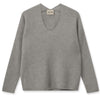 Mos Mosh Thora V-Neck Strik Grey Melange