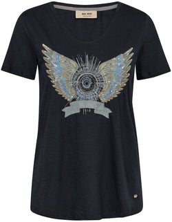 Mos Mosh Gethi Deco T-shirt Salute Navy