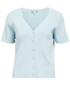 Object Kelly SS V-Neck Cardigan Winter Sky NOS26, blå cardigan