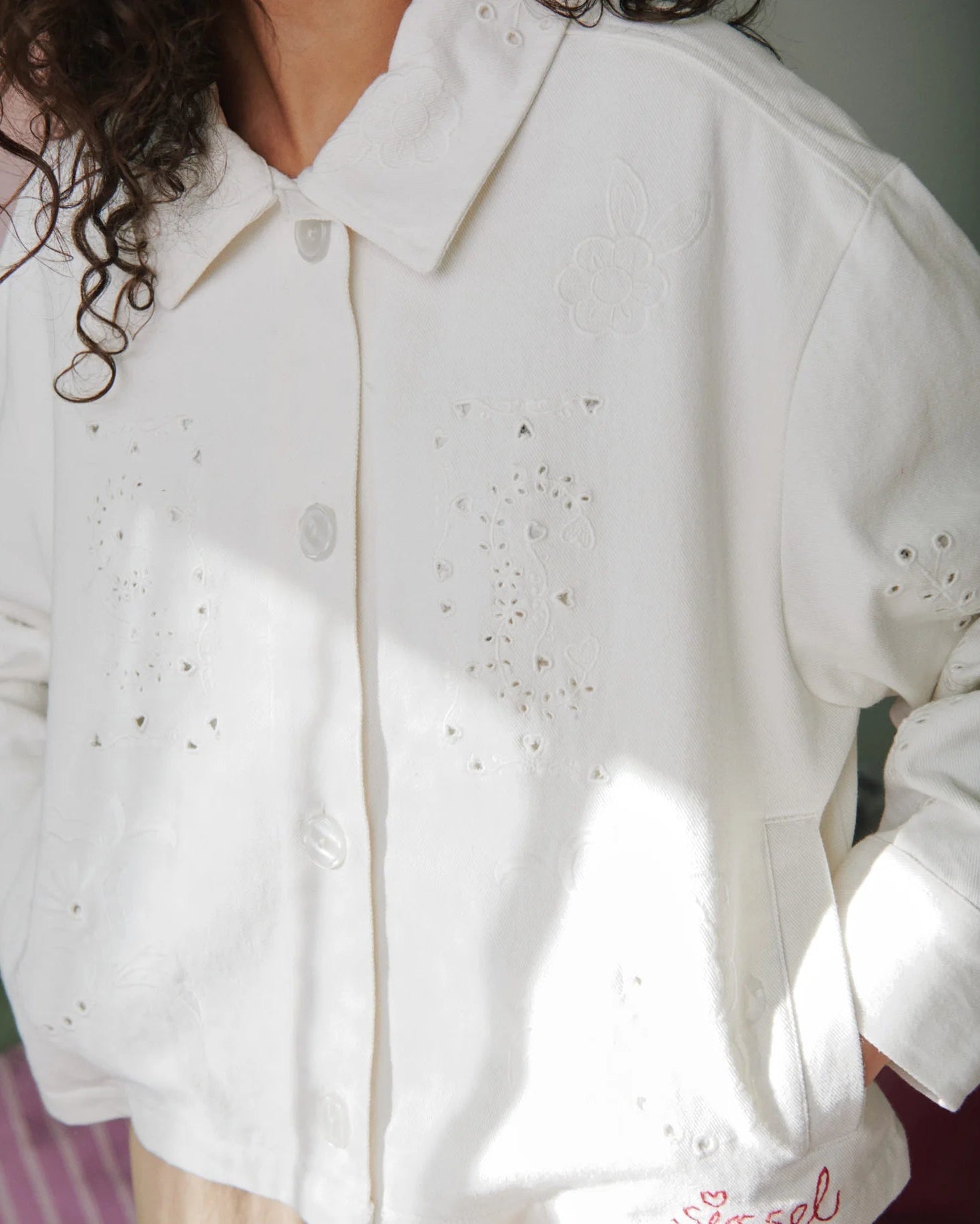 Sissel Edelbo Vintage Jakke White Napkin, fin detaljeret jakke