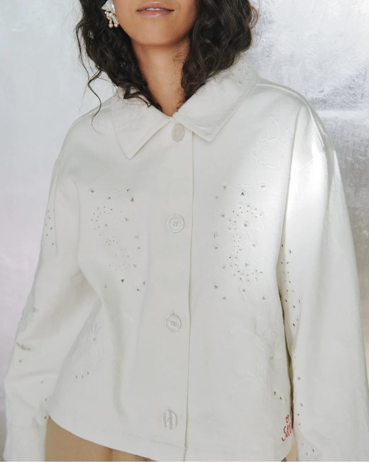 Sissel Edelbo Vintage Jakke White Napkin, fin detaljeret jakke