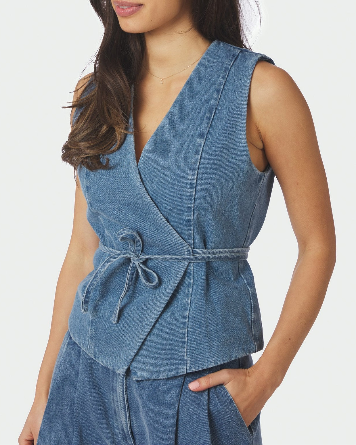 Samara Denim Vest Blue fra Neo Noir, blå denimvest