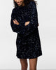 Pieces Kammy LS Deep Back Bow Kjole Maritime Blue/Blue Sequins